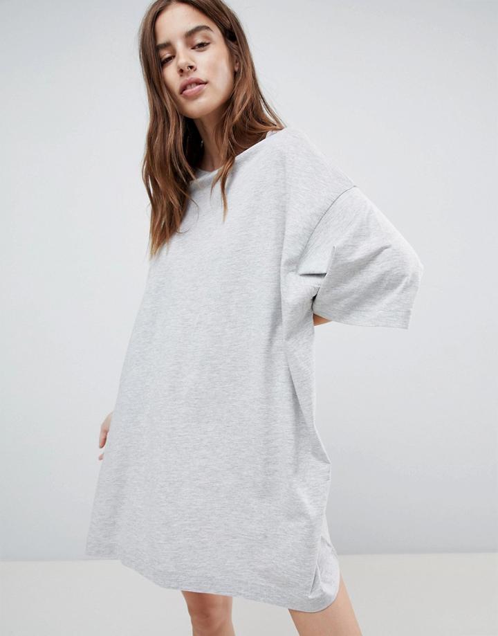 Weekday Huge T-shirt Dress - Gray