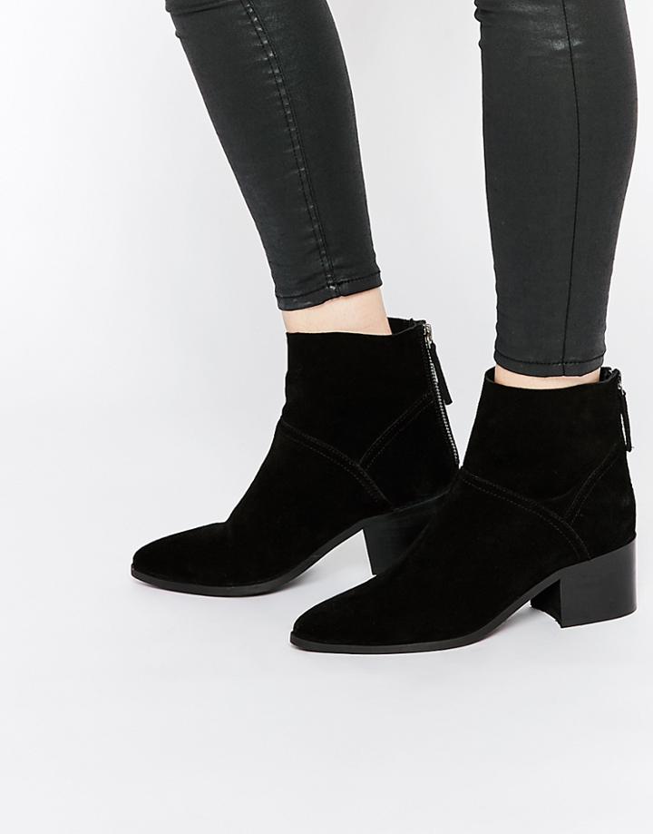 Asos Reckon Suede Ankle Boots - Black