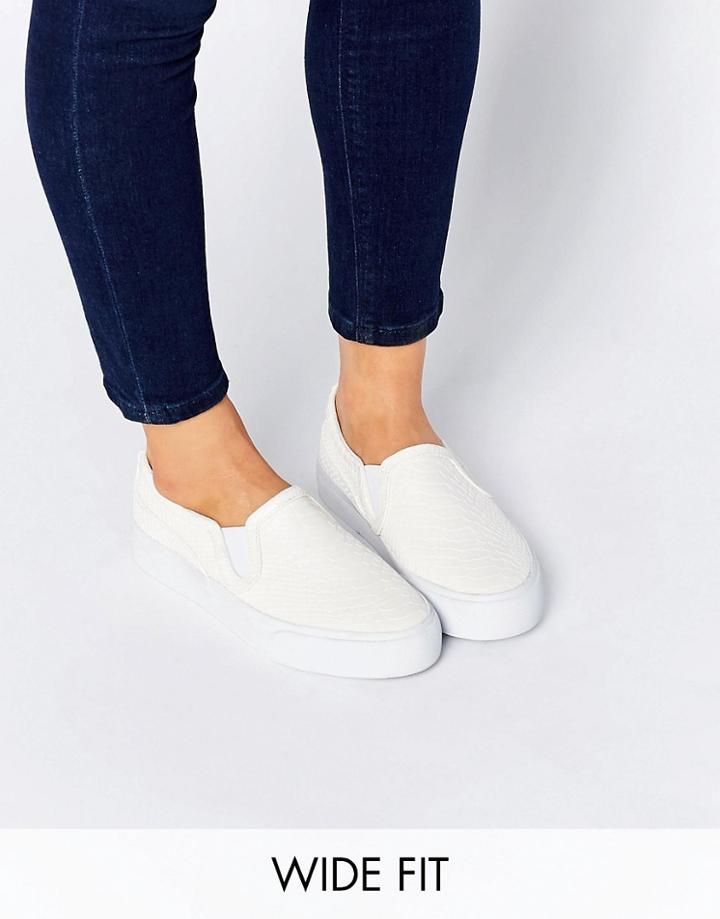 Asos Dulcie Wide Fit Sneakers - White Croc