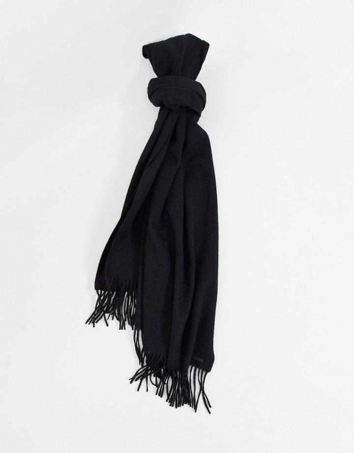 All Saints Heavy Wool Blanket Scarf In Black