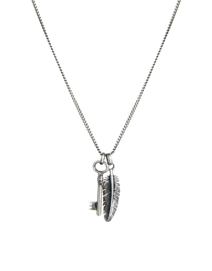 Simon Carter Key And Feather Necklace Exclusive To Asos