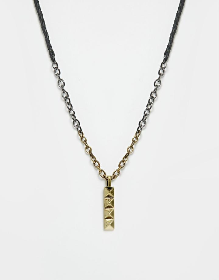 Icon Brand Tri-state Pendant Necklace - Gold