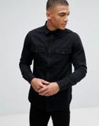 Only & Sons Shirt In Slim Fit Military Twill - Black