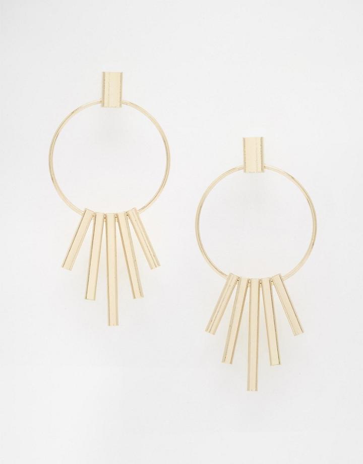 Asos Tube Chandelier Earrings - Gold