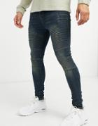 Good For Nothing Skinny Biker Jeans In Mid Blue Wash
