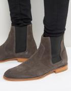 Selected Homme Dexter Suede Chelsea Boots - Gray