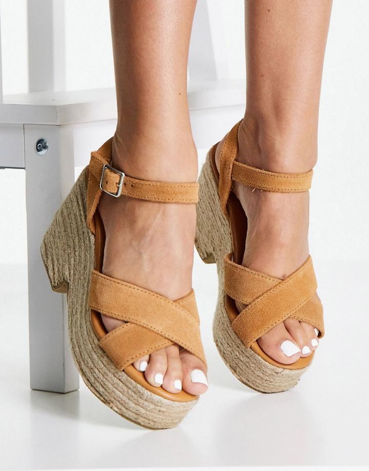 Superdry High Espadrille Sandal In Tan-brown