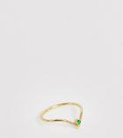 Shashi Sterling Silver 18k Gold Plated Emerald Arrow Ring