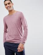 Esprit Lightweight Sweater With Raw Edge In Pink - Pink