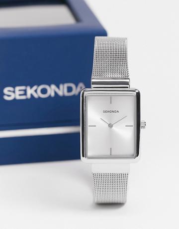 Sekonda Womens Square Watch With White Dial-silver