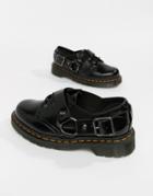 Dr Martens Fulmar Black Leather Harness Flat Shoes - Black