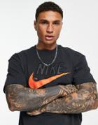 Nike Max 90 Vintage Heavyweight Oversized T-shirt In Washed Black-gray