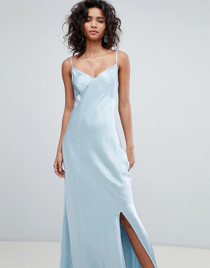 Ghost Bridesmaid Satin Maxi Cami Dress - Black