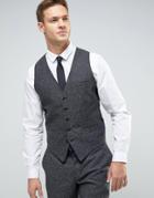 Jack & Jones Premium Slim Vest In Fleck - Gray