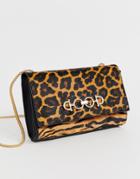 Aldo Pellian Leopard & Tiger Print Clutch Bag With Chain Strap-multi