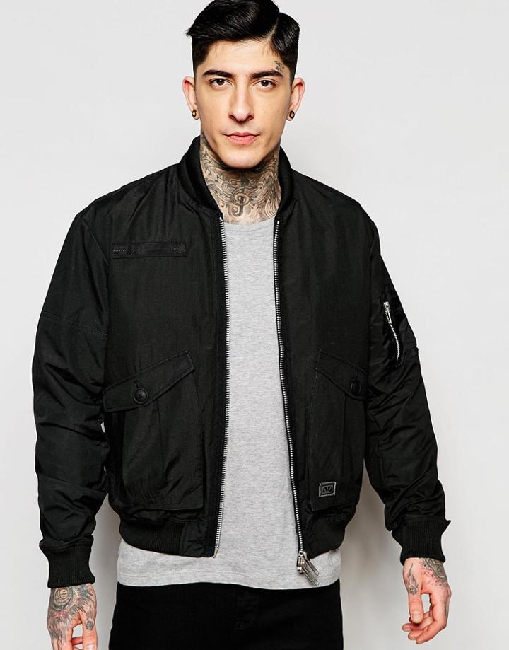 Brixtol Ma1 Bomber Jacket - Black