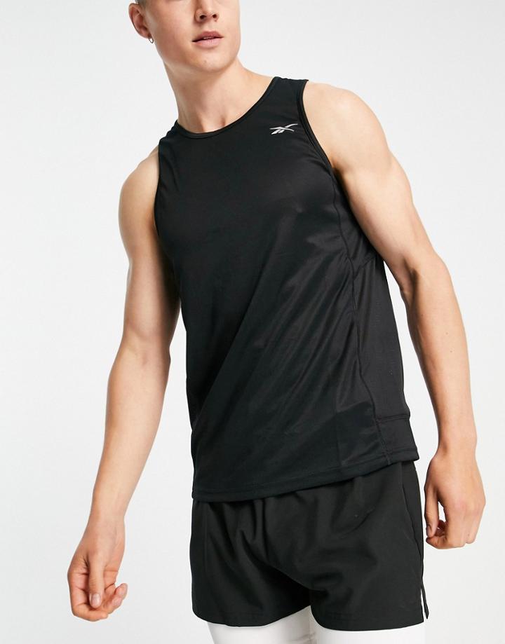 Reebok Running Speedwick Logo Tank Top In Black