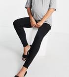 Topshop Maternity Under Bump Jamie Recycled Cotton Blend Jeans In Black
