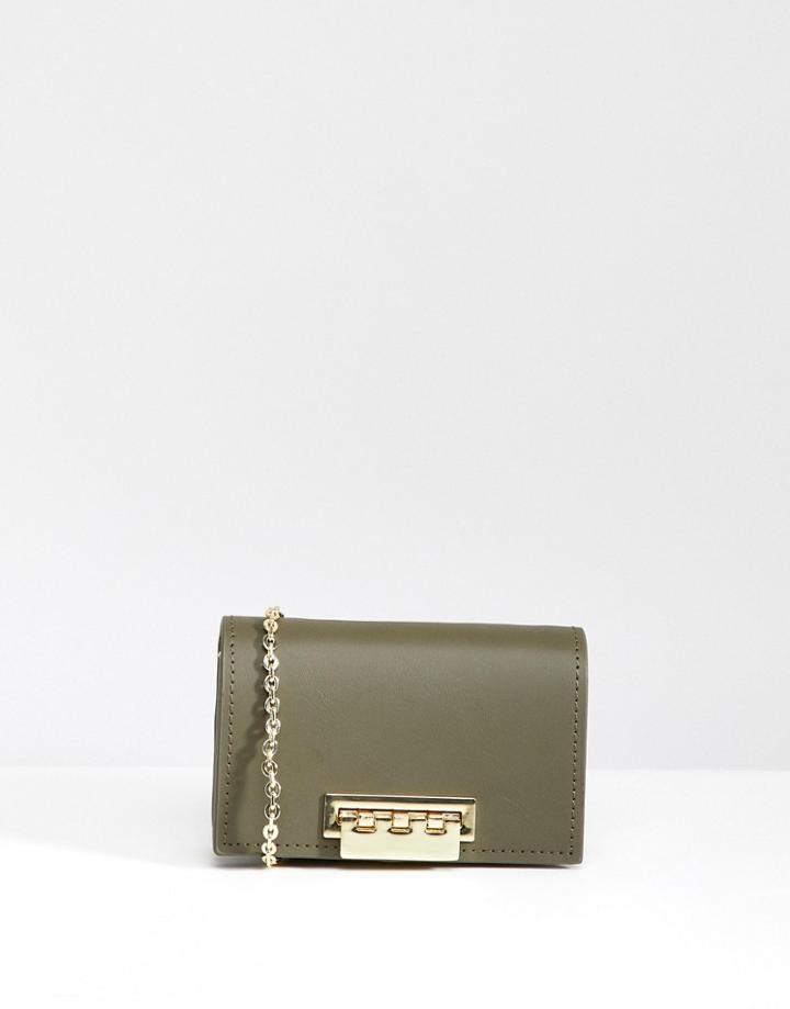 Zac Zac Posen Earthette Card Holder Ladies' Wallet With Chain - Green