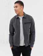 Jack & Jones Core Shirt Jacket In Heavy Cotton Twill - Gray
