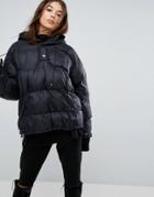 Story Of Lola Oversized Over Head Half Zip Jacket - Black