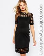 Asos Maternity Cage Insert Bodycon Dress - Black