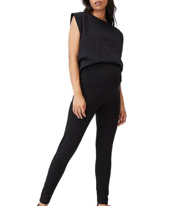 Cotton: On Maternity Support Leggings In Black