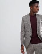 Selected Homme Slim Fit Suit Jacket In Mixed Grid Check - Gray