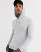 Asos Design Muscle Hoodie In Gray Marl With Triangle