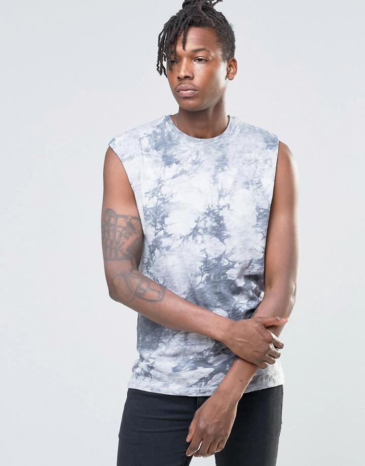 Kubban Oversize Raw Edge Band Tank - Gray