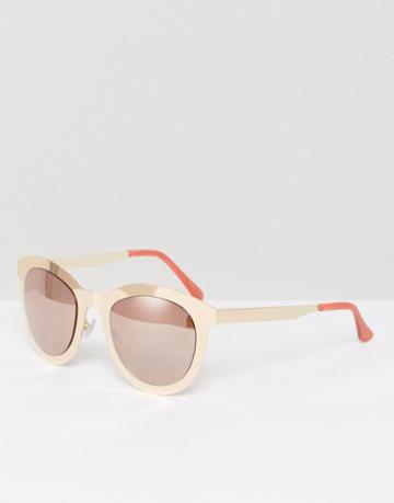 Missguided Metal Frame Sunglasses - Gold