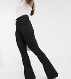 Asos Design Petite Sculpt Me Bell Flare Jeans In Clean Black