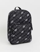Adidas Originals Print Backpack In Black - Black