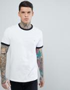 Farah Groves Slim Fit Ringer T-shirt In White - White