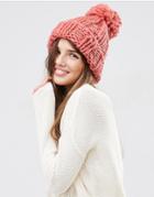 Asos Extra Chunky Beanie With Extra Large Pom - Red