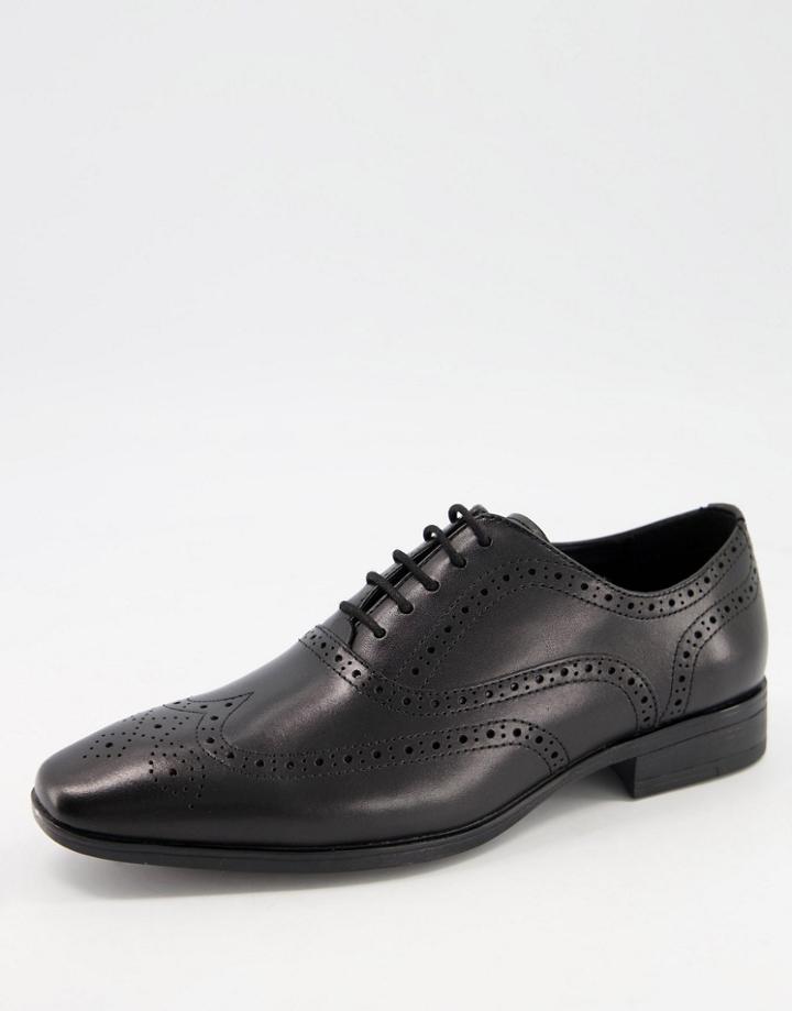 Office Macro Brogues In Black Leather