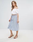 Vero Moda Pleated Midi Skirt - Blue