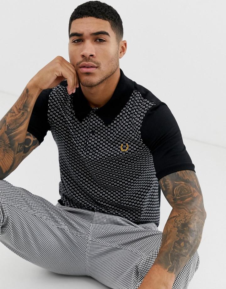 Fred Perry X Miles Kane Knitted Polo In Black - Black