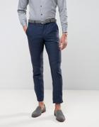 Jack & Jones Premium Suit Pants In Linen - Navy