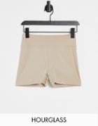Asos 4505 Hourglass Booty Shorts With Fanny Ruche Detail-neutral