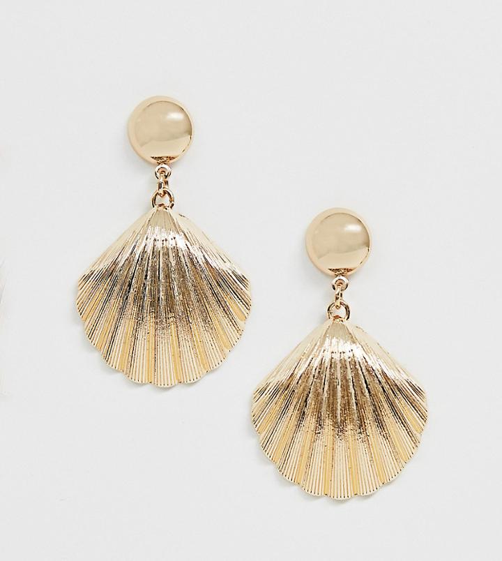 Monki Shell Earrings In Gold - Gold
