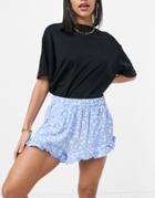 Monki Ruffle Shorts In Print-multi