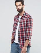 Only & Sons Brushed Check Shirt - Red