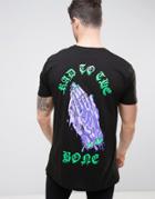Asos Longline T-shirt With Rad To The Bone Print - Black