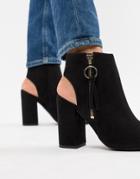 New Look Peep Toe Shoe Boot - Black