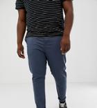 Asos Design Plus Skinny Chinos In Dark Blue - Blue