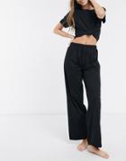 Asos Design Mix & Match Straight Leg Jersey Pyjama Pants In Black