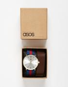 Asos Interchangeable Watch With Leather Strap - Brown
