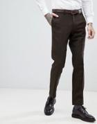 Asos Slim Suit Pants In Tan Wool Mix Twill - Brown
