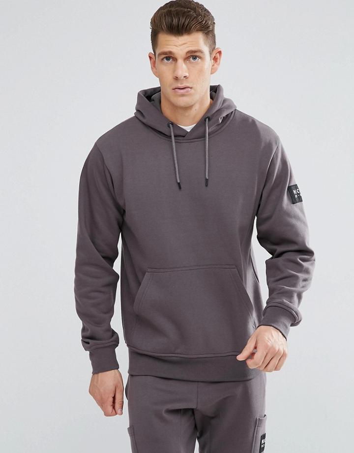 Nicce London Hoodie With Patch Logo - Gray